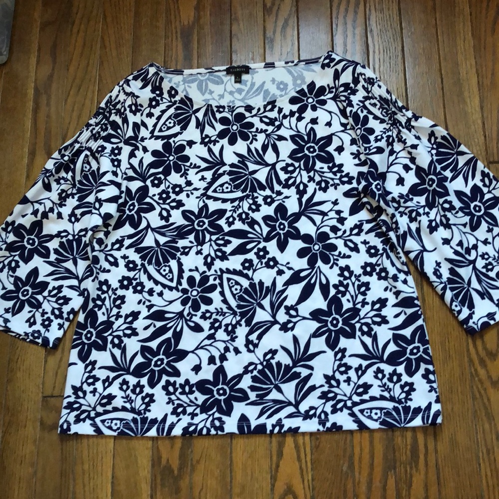 EUC Talbots floral polyester top